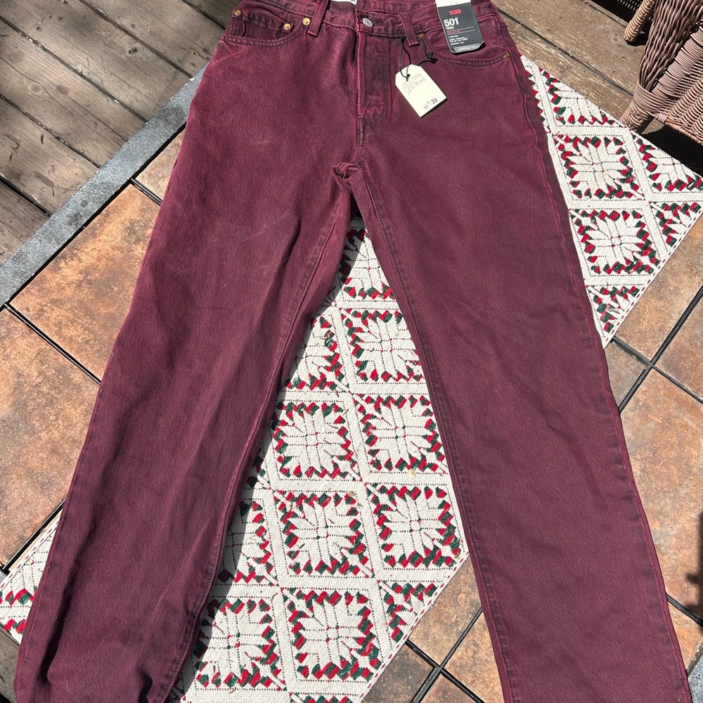 Levi's Deep Burgundy 501 Jeans